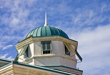 Green Dome on Blue