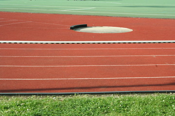 athlétisme, couloir, lancer, marteau