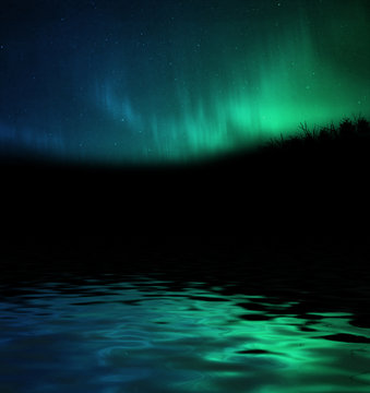 Aurora boreale riflessa