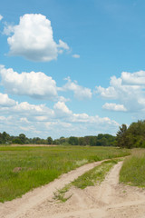 road on a meadow