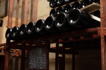 bottles at the cellar