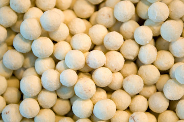 Background of white chocolate candy