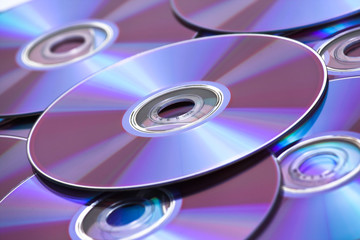 Background made of DVD discs