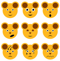 Illustration of teddy bears, icons