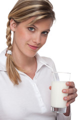 Healthy lifestyle series - Woman with glass of milk