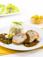 Meat roll with rice