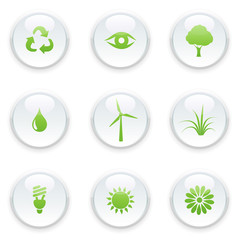 Obraz premium Vector illustration of green ecology icon set