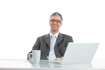 Businessman working at desk