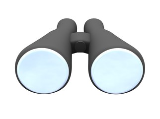 Binoculars isolated on white. 3d rendered illustration.