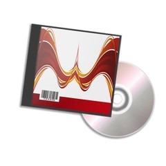 3d render dvd cases on white background