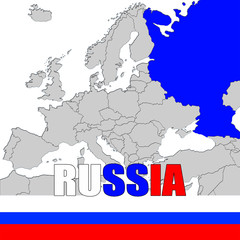 RUSSIA MAP AND FLAG