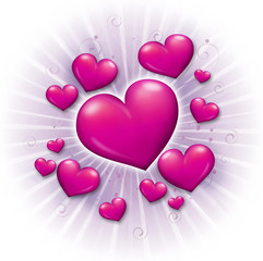 Plein de cœurs roses