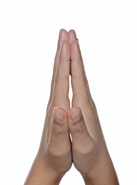 Hands clasped in prayer