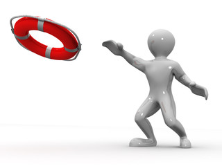 Men wtih lifepreserver