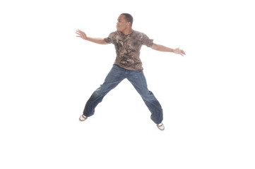 Fototapeta na wymiar African american man dancing