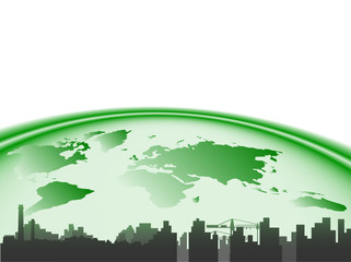 Illustration of city end earth