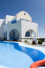 swimming pool greek cyclades architecture imerovigli