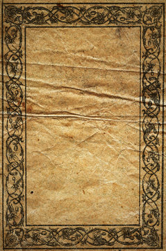 Frame With An Oriental - Islamic Figure - On Antique Paper