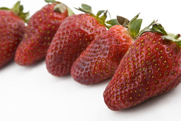 row of strawberries