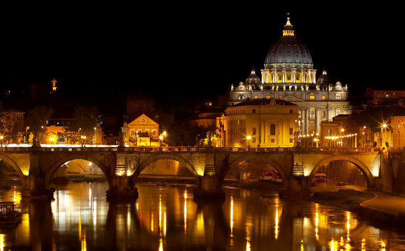Fototapeta st. peter's basilica at night