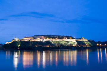 Fototapeta na wymiar Novi Sad Petrovaradin early evening Danube river central Europ
