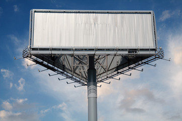 blank billboard with blue sky