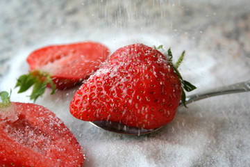 Gezuckerte Erdbeeren