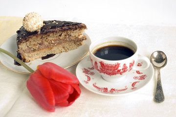 Piece of chocolate cake