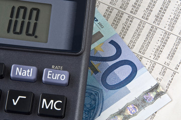 Geld Börsenkurse Taschenrechner