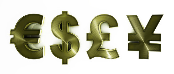 Dollar, Euro, Esterling Pound,  Yen (Bronze).