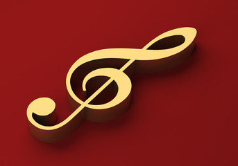 Golden musical note