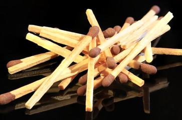 Bunch of matches on black