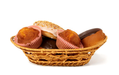 Rolls and muffins in the basket