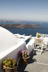 incredilbe santorini greek island view of volcano and aegean sea