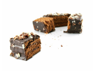 Pieces of a cake isolated