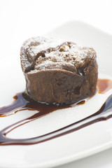 delicious chocolate cake and caramel