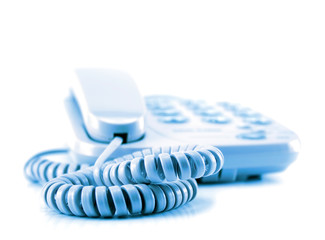 A telephone in a waiting mode isolated