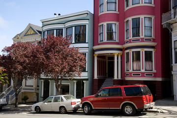 Fototapeta na wymiar San Francisco, wiktoriańskie budynki