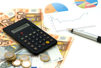Verkaufszahlen, Geld & Rechner
