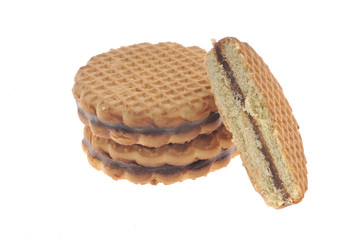 Tasty cookie and cakes isolated on white background