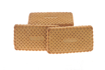 Tasty cookie and cakes isolated on white background