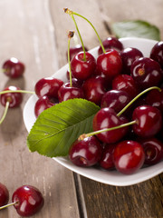 fresh cherry in a plate