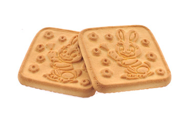 Tasty cookie and cakes isolated on white background