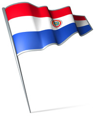 Fototapeta na wymiar Flag pin - Paraguay