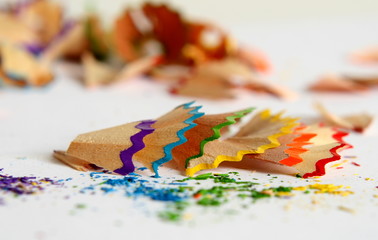 cororful wood shavings