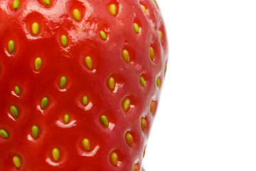 Extreme close up of a strawberry