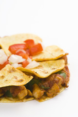 delicious chicken quesadilla and fresh vegetables