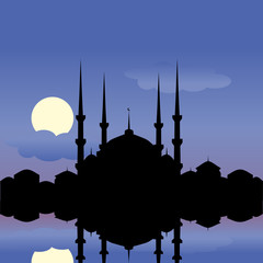 Silhouette of mosque