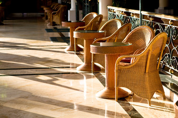 Table and four chairs on patio