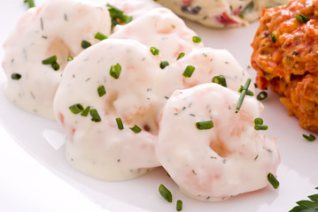 Garnelen mit würzigen Dip